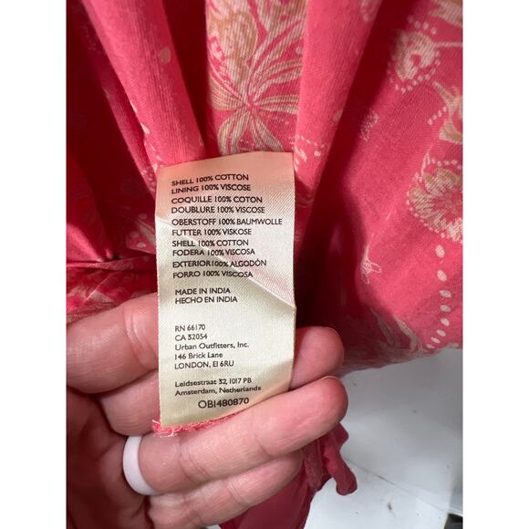 Free People Dress Maxi Golden Hour Smocked Bodice Cotton Pink XS Boho - Picture 10 of 12